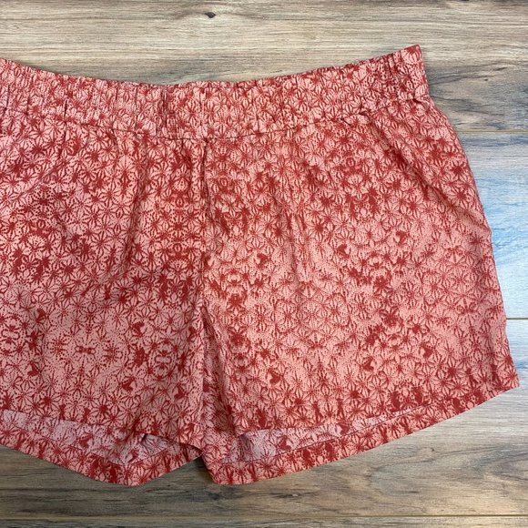 PrAna Pattern Pull on Shorts Women's‎ XL Color Coral - Picture 2 of 6